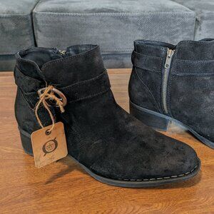 BORN - Suede Booties - Black Leather - Womens 11